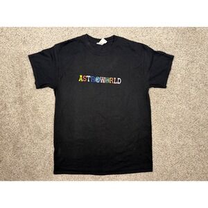 Travis Scott T-Shirt Astroworld Wish You Were Here Size M Black Tour Merch Tee